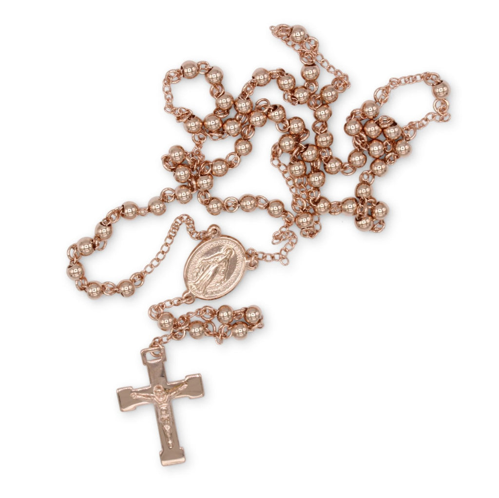 Traditional Rose Gold Rosary - medium beads