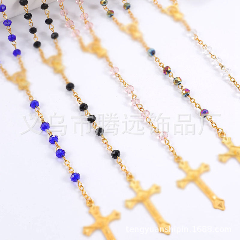 Rosary - Colorful Pink Crystal