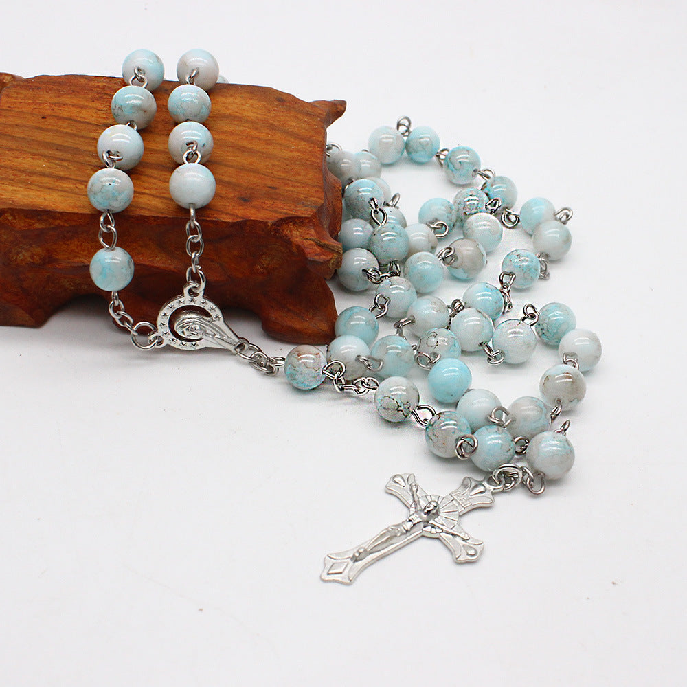 Rosary - Zebra Blue Cross