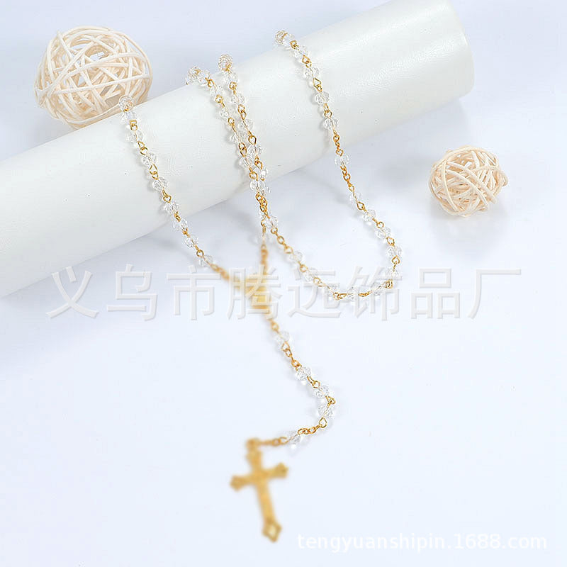 Rosary - Colorful Pink Crystal