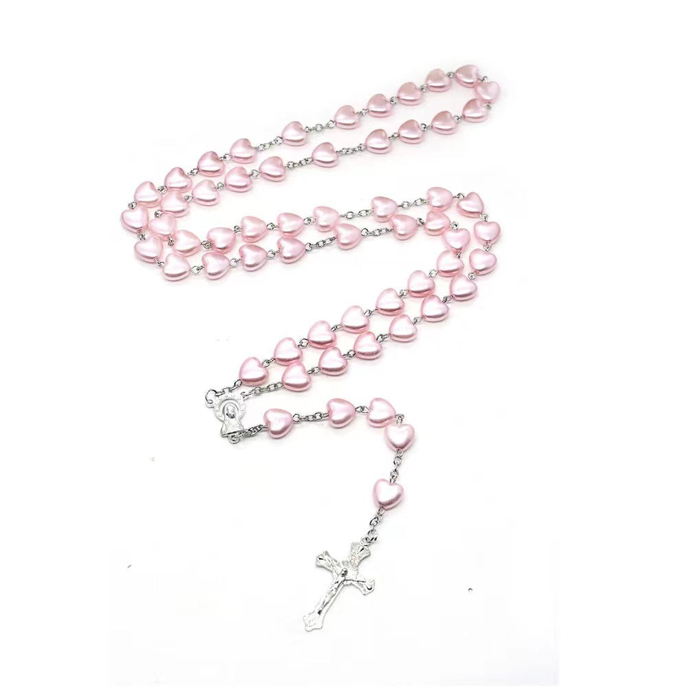 Heart-shaped Pink Rosary