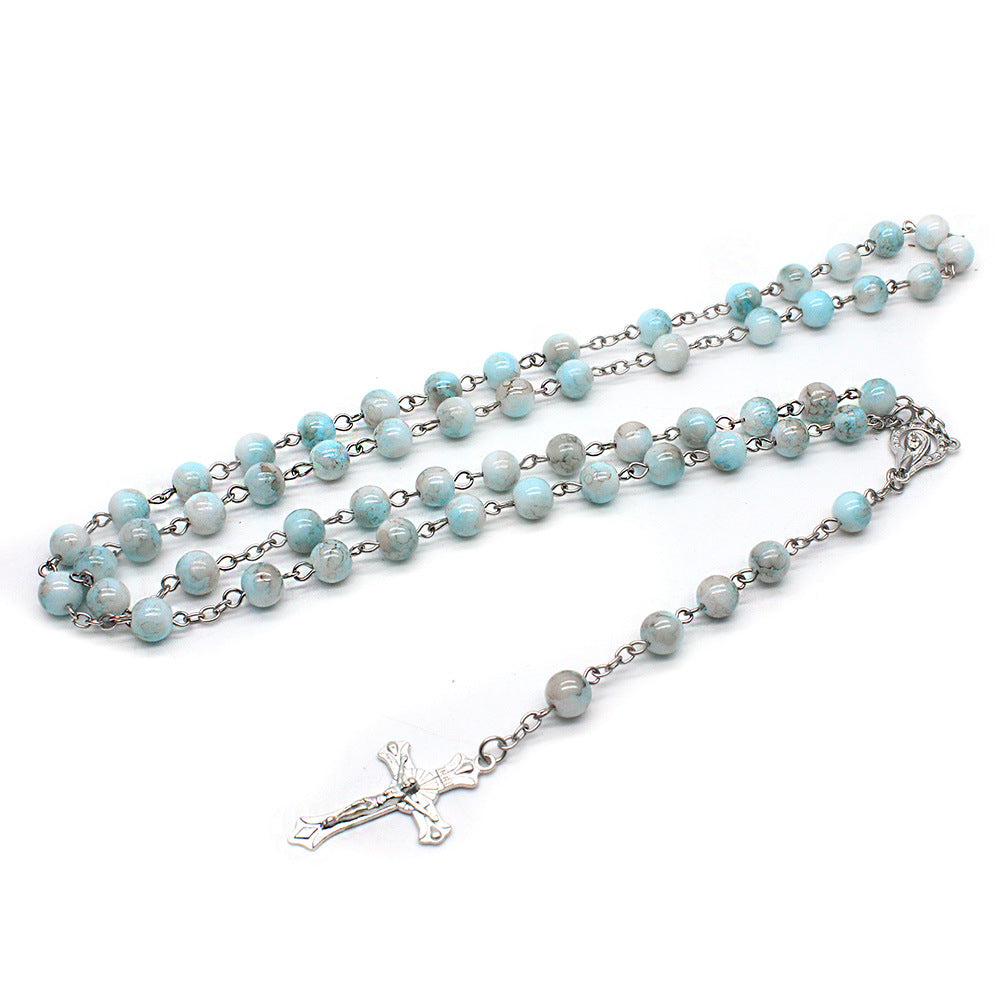Rosary - Zebra Blue Cross