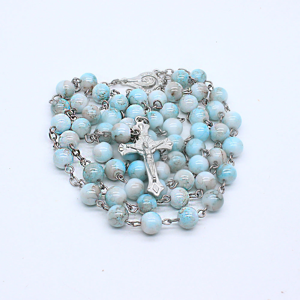Rosary - Zebra Blue Cross