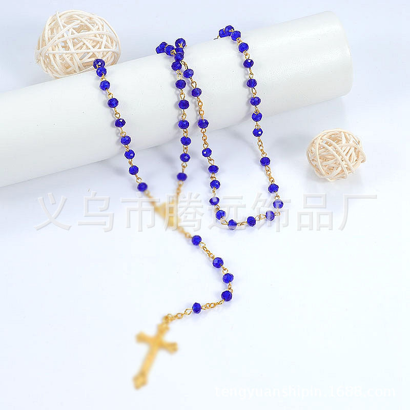 Rosary - Colorful Pink Crystal