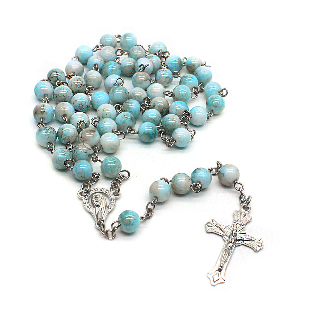 Rosary - Zebra Blue Cross