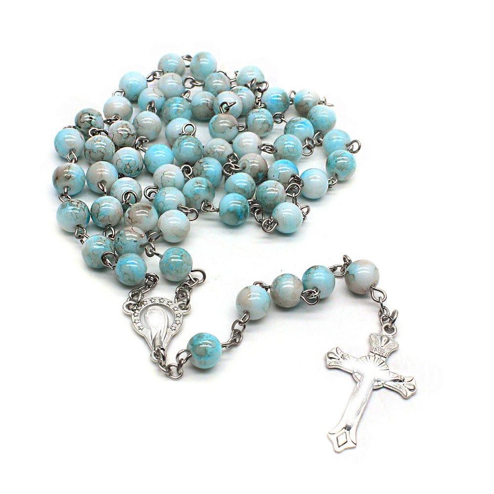 Rosary - Zebra Blue Cross