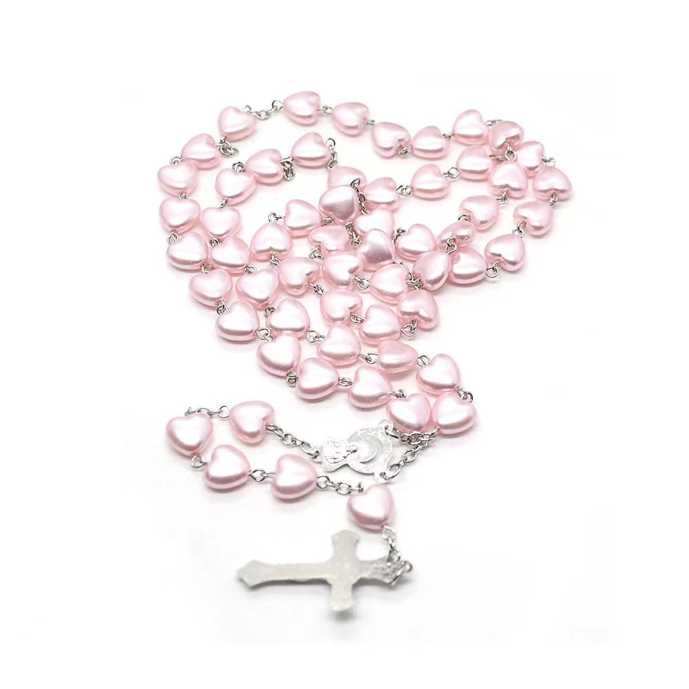 Heart-shaped Pink Rosary