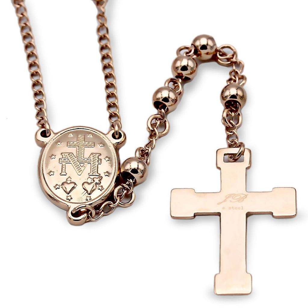 Traditional Rose Gold Rosary - medium beads