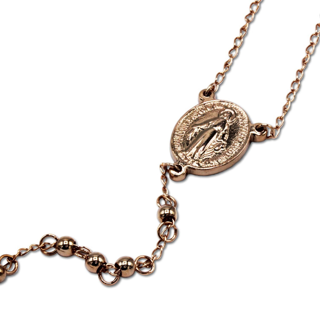 Traditional Rose Gold Rosary - medium beads